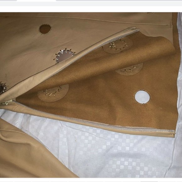 PRADA NAPPA LEATHER CROP TOP BLOUSE EU SIZE 42 *RIPPED* FITS LIKE A US Size 4 - Picture 10 of 13